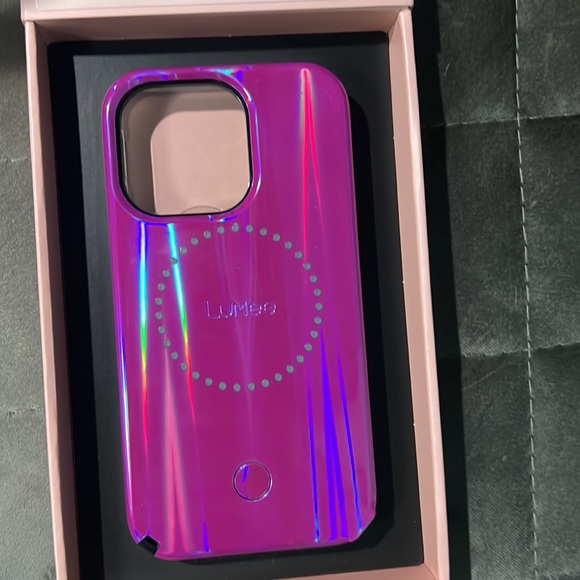 Lumee halo iPhone 13 / iPhone 13 hot pink holographic iridescent case new in box - Picture 3 of 4